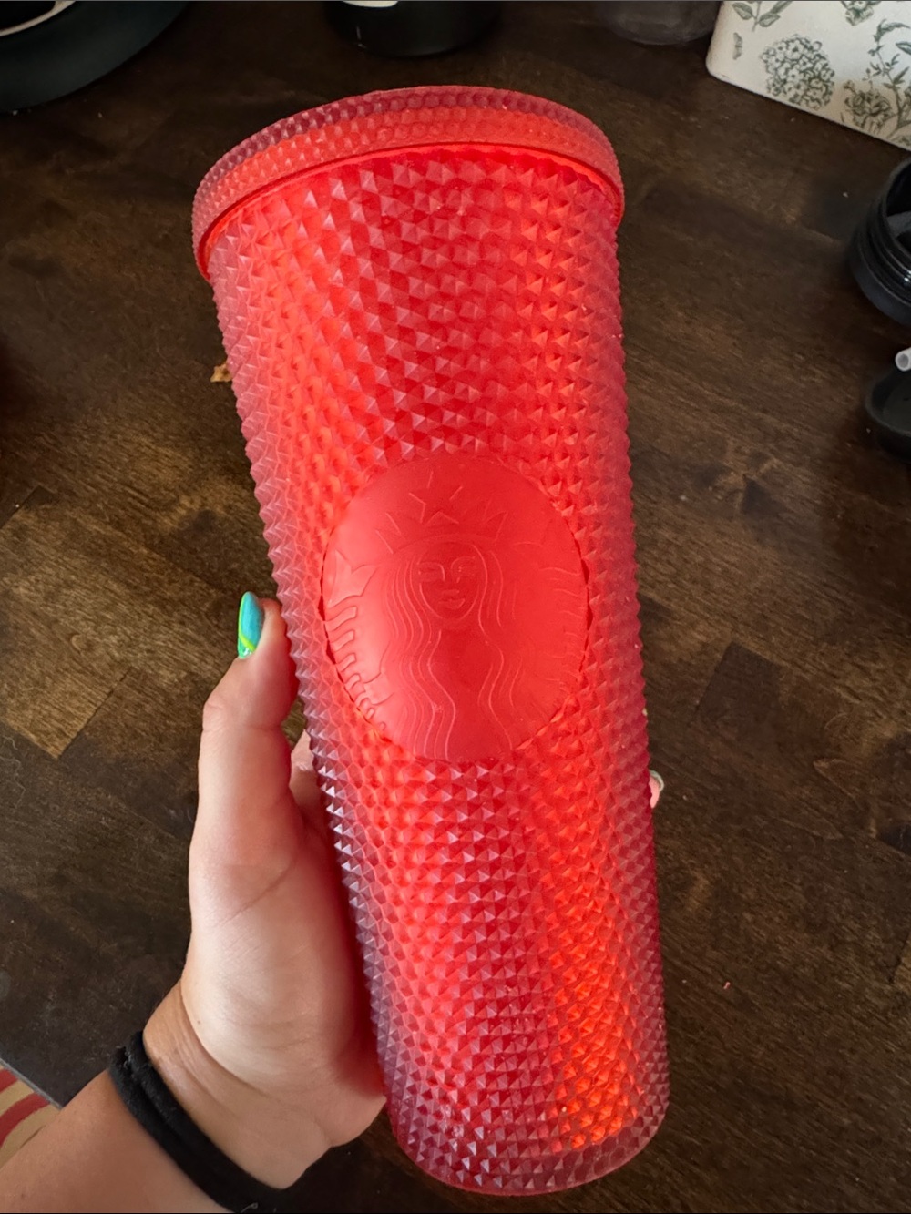 Starbucks Bright Red Textured Studded Tumbler